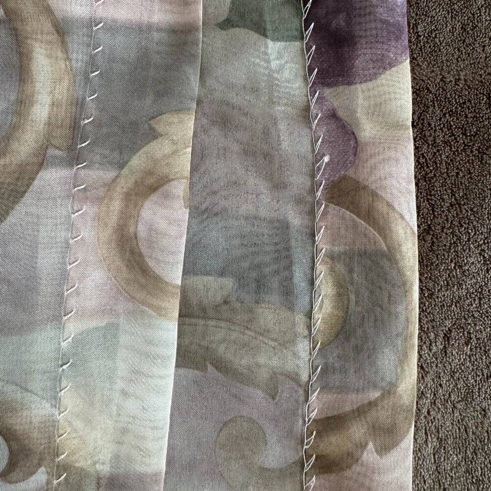 Vintage 2 pc CROSCILL Chambord Cassis Floral 60 x 216 Semi Sheer Drapery Scarf - Picture 6 of 6